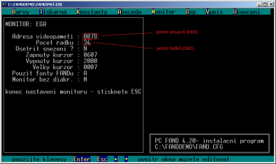 úprava pomocí FANDINST.EXE